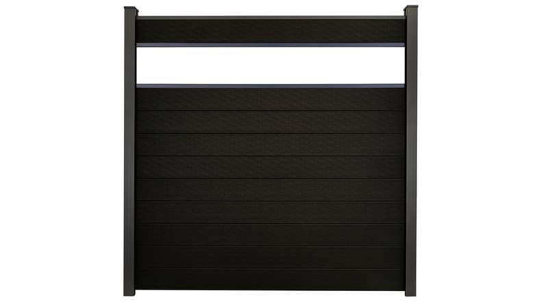 planeo Gardence Strong - Clôture à emboîter BPC verre satiné noir co-ex 180 x 180 cm