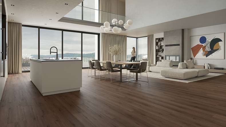 planeo Vinyle à clic rigide - HOMEtec Pro 50 IXPE Natural Brown Oak | Isolation phonique intégrée (RP-G50-2)