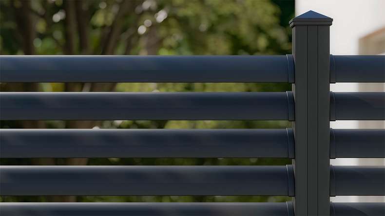 planeo Gardence Metallic Ellipse - Clôture de jardin en aluminium Carré Anthracite | DB703