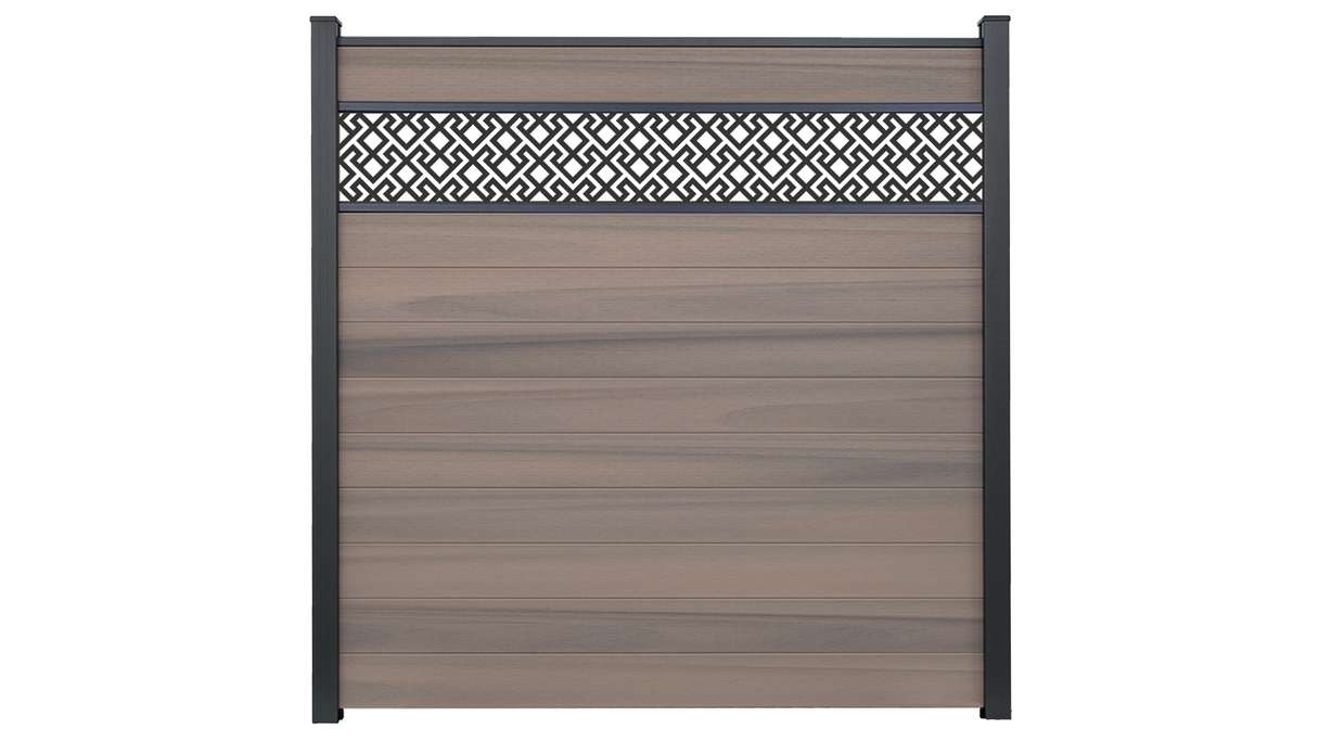 planeo Gardence Strong - Clôture à emboîter BPC Abstract Bi-Color co-ex 180 x 180 cm