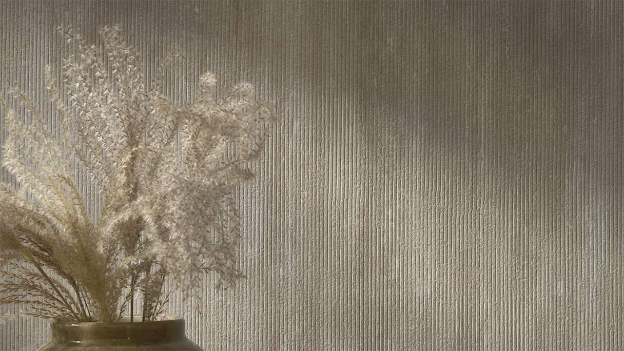 planeo Revêtement mural SPC - CeraRock Tile Stripes Light Travertine 120 x 60 cm