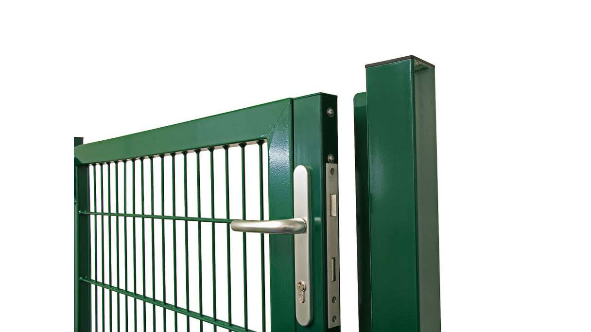 Porte universelle lourde 1 vantail vert mousse H 800 x L 1125 mm poteaux de porte inclus