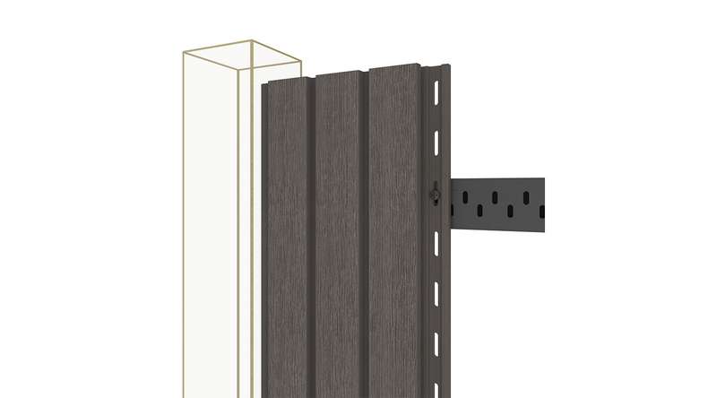 planeo DesignPro - Bardage de façade en WPC gris foncé 2900 x 175 mm