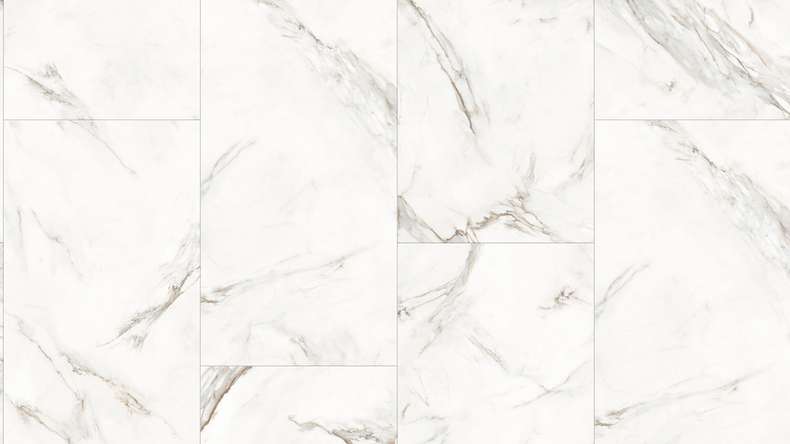 Gerflor Vinyle à clic Rigid - Création 55 Clic Acoustic White Marble | Isolation phonique intégrée (61261743)