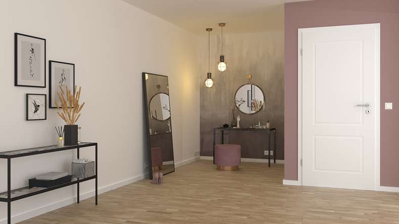 planeo Porte intérieure design PUREA Essence 2 laque blanche 9003 chant design | laqué - 1985 x 610|735|860|985 mm