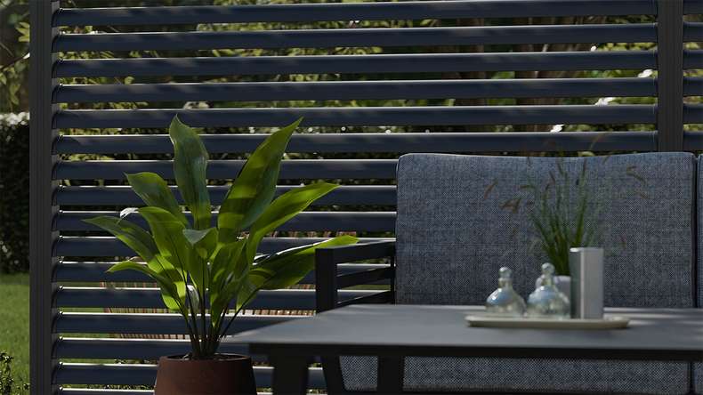 planeo Gardence Metallic Ellipse - Clôture de jardin en aluminium Carré Anthracite | DB703