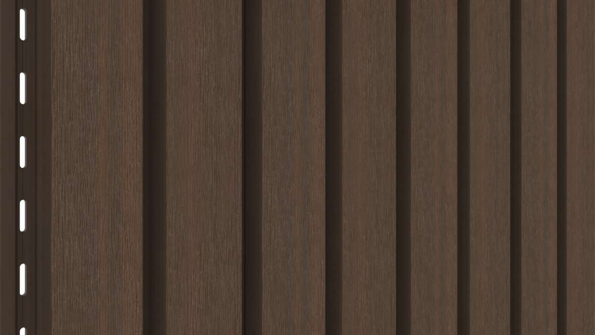 planeo LINEA Wide - Bardage de façade en WPC CoEx, teinte Ipe brun, 2900 x 181 mm