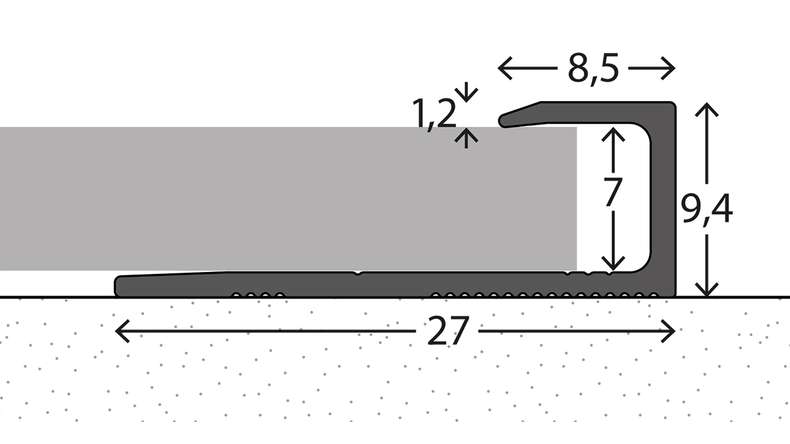planeo Profilé de finition 741 - 270 cm