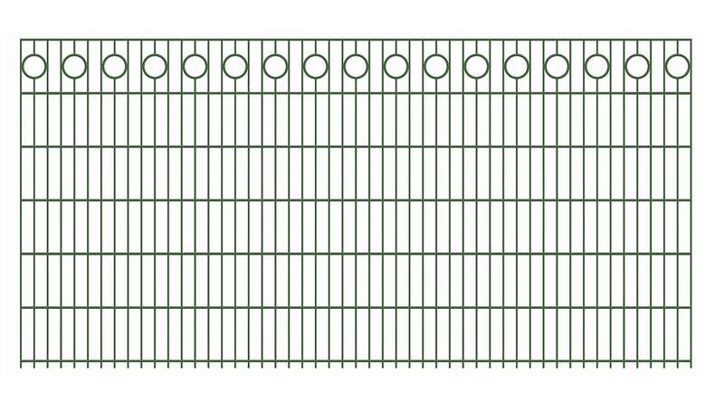 planeo Clôture décorative à double barre Halo 6/6/6 RAL 6005 vert mousse