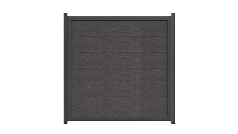 planeo Gardence Guard - Clôture de jardin BPC Carré gris anthracite avec cadre aluminium anthracite