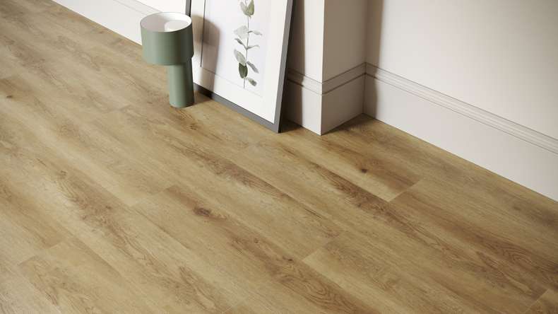 planeo rigide Sol PVC clipsable - SolutionX 2in1 Chêne brun foncé | Isolation phonique intégrée (ECF-0080)