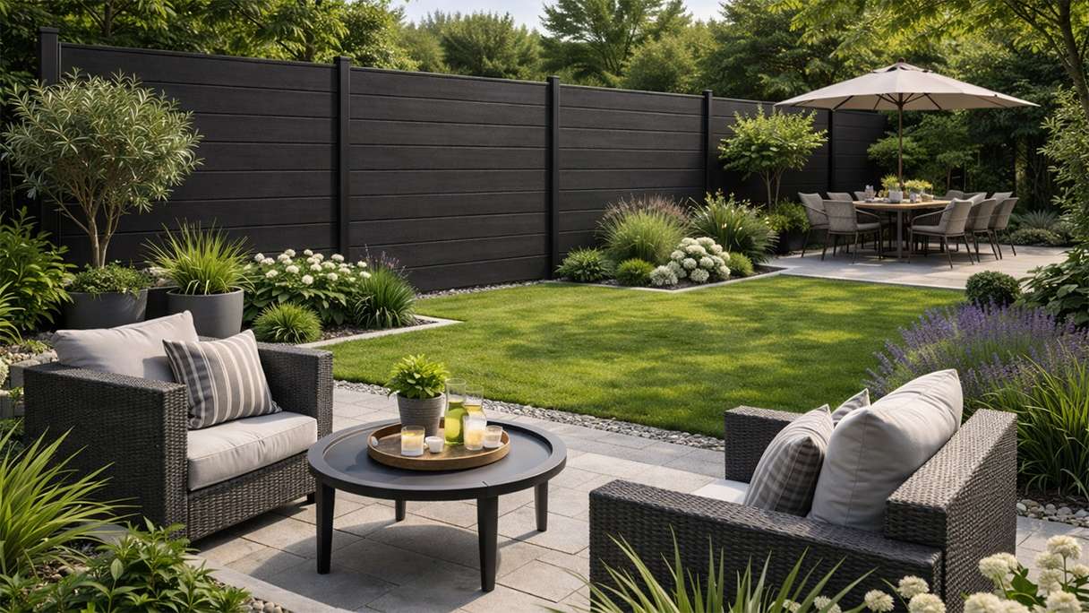 planeo Classic - Clôture à emboîter BPC anthracite
