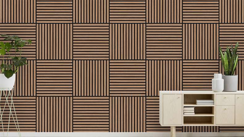 planeo Panneau acoustique - MixWall Timber Solid Ravon Oak 52 x 52 cm | Placage en bois véritable (PLMW-30311C)
