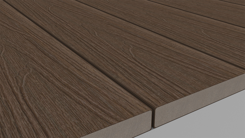 planeo UNIDeck - Lame de terrasse en WPC CoEx, couleur Ipe brun, 3 m - texturée/brossée lisse