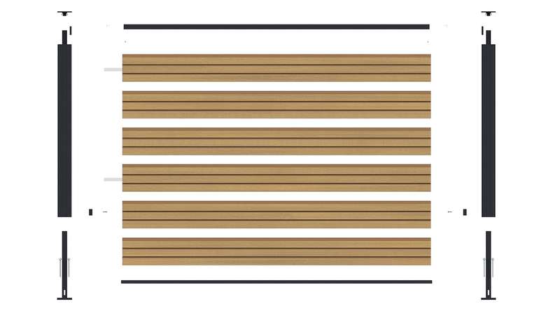 planeo LINEA - Clôture à emboîter pour jardin d'entrée en WPC CoEx Rhombus, couleur sable, 180 x 90 cm