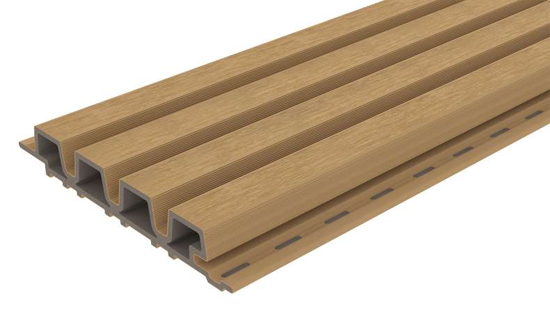 planeo LINEA Slim - Bardage de façade en WPC CoEx, couleur sable, 2900 x 215 mm