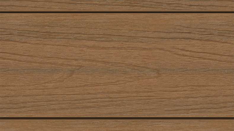 planeo MAXLine Nature - WPC CoEx lame de terrasse XL gainée chambre creuse - Burma Teak 3m structuré/lisse brossé
