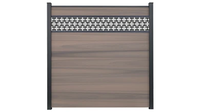 planeo Gardence Strong - Clôture à emboîter BPC Oriental Bi-Color co-ex 180 x 180 cm