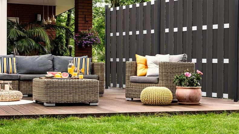 planeo Gardence Premade - Clôture composite Carré Anthracite 180 x 180cm