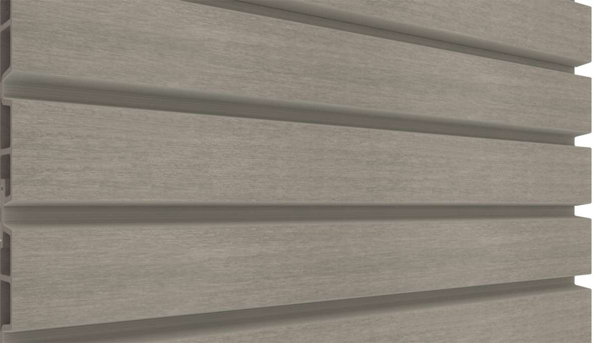 planeo LINEA Wide - Bardage de façade en WPC CoEx, gris clair, 2900 x 181 mm