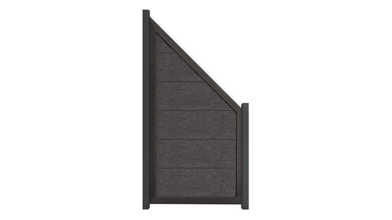 planeo Gardence Guard - Clôture composite Oblique Anthracite avec cadre aluminium Anthracite