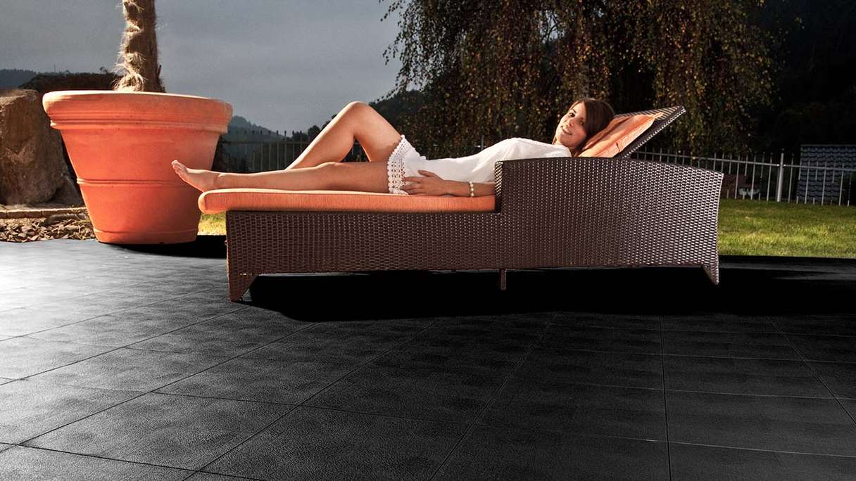 planeo carreau de terrasse en plastique - noir
