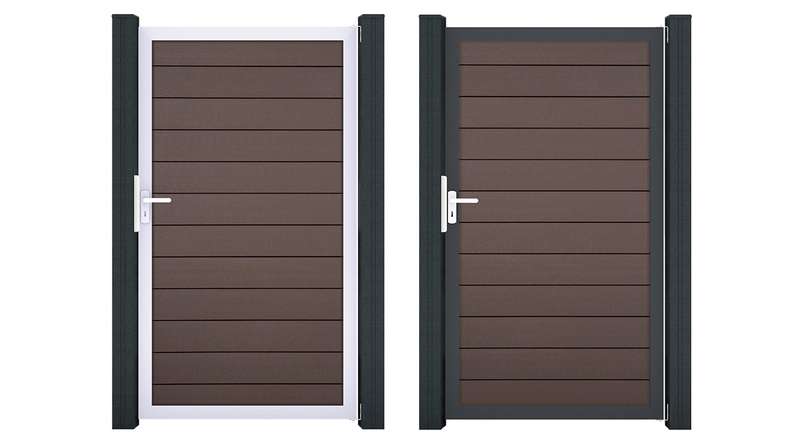 planeo Gardence Strong - Porte universelle BPC Terra avec cadre en aluminium 100 x 180 cm