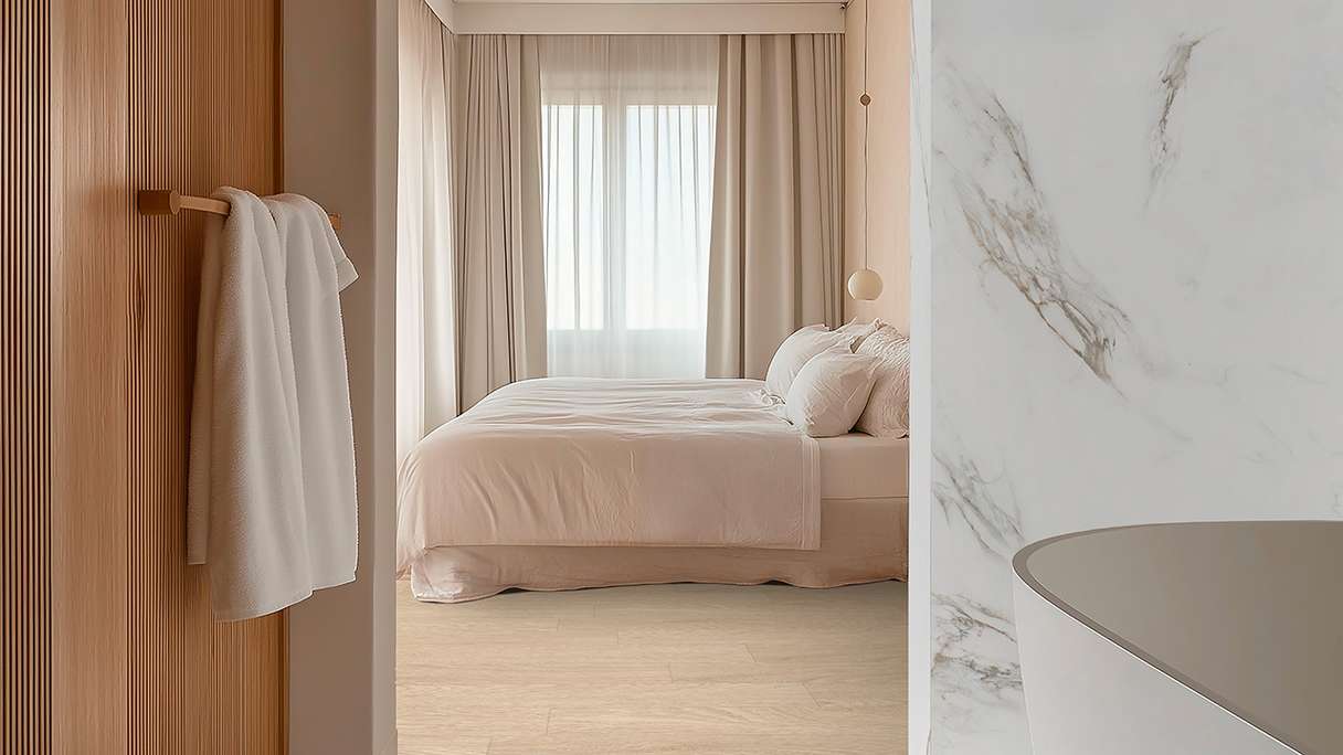 Gerflor Vinyle à clic Rigid - Création 55 Clic Acoustic Tamo Cream | Isolation phonique intégrée (61241598)