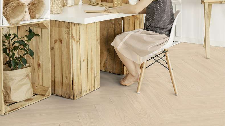 Gerflor vinyle adhésif - Virtuo 55 Glue Down HB Blomma cream | Aspect authentique (39201463)