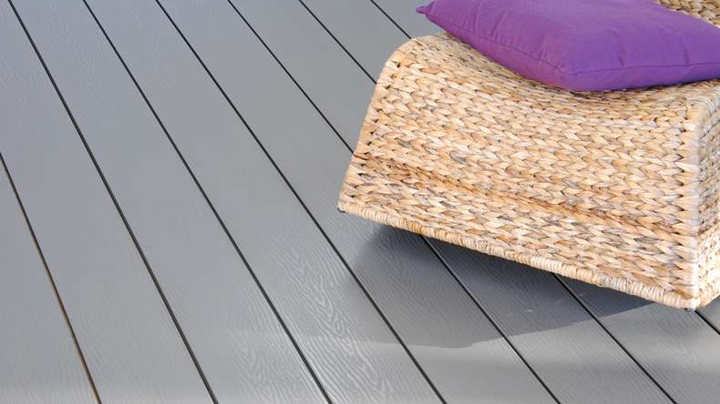 planeo terrasse composite - lame massive gris 5,40m - gaufré