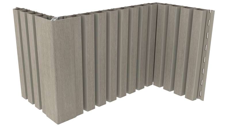 planeo LINEA Slim - Bardage de façade en WPC CoEx, gris clair, 2900 x 215 mm
