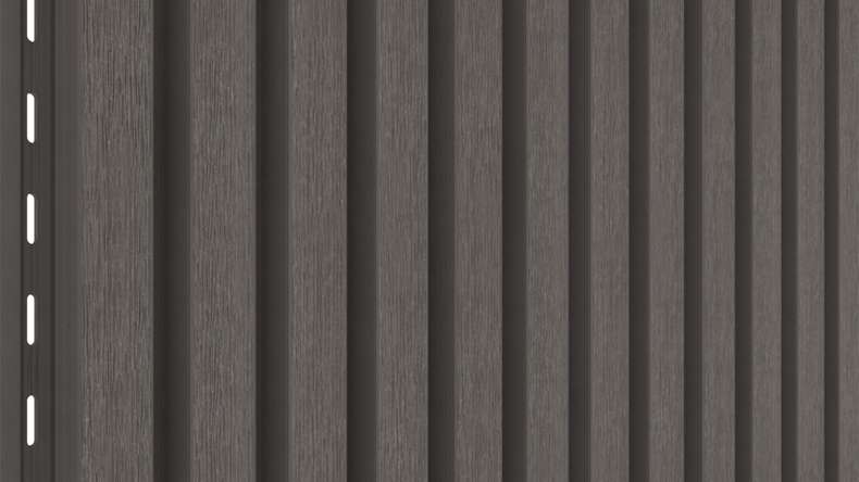 planeo LINEA Slim - Bardage de façade en WPC CoEx, gris foncé, 2900 x 215 mm