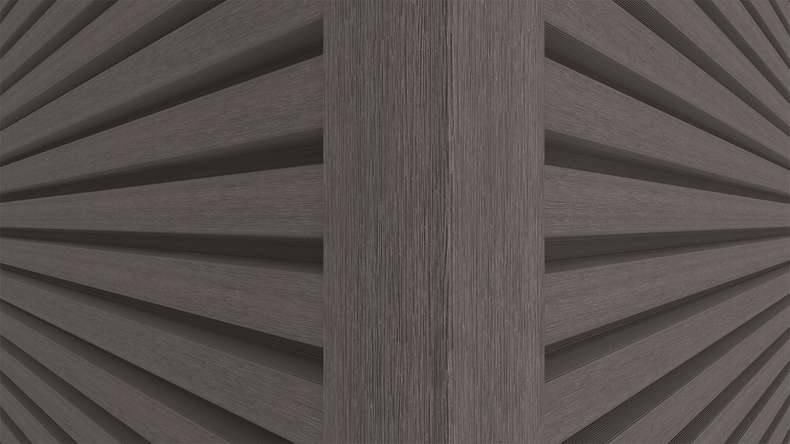 planeo LINEA Slim - Bardage de façade en WPC CoEx, gris foncé, 2900 x 215 mm