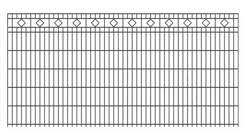 planeo Clôture décorative à double barre Carré 6/6/6 RAL 7016 Anthracite