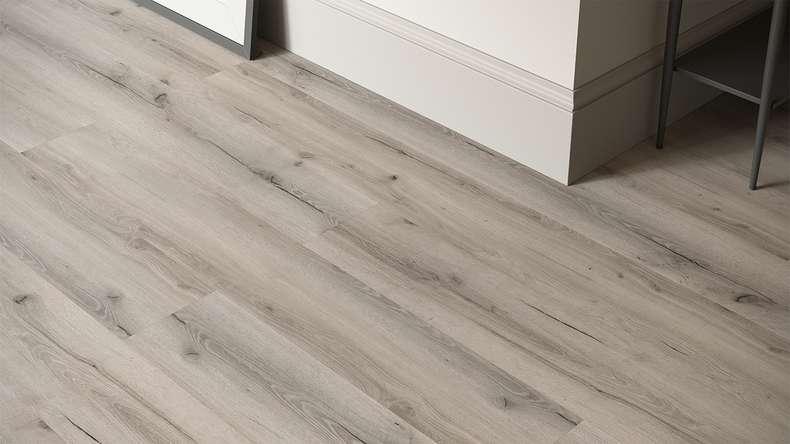 planeo Vinyle à clic rigide - GRANDline Rustic Grey Oak | Isolation phonique intégrée (NF-GL-705-N)