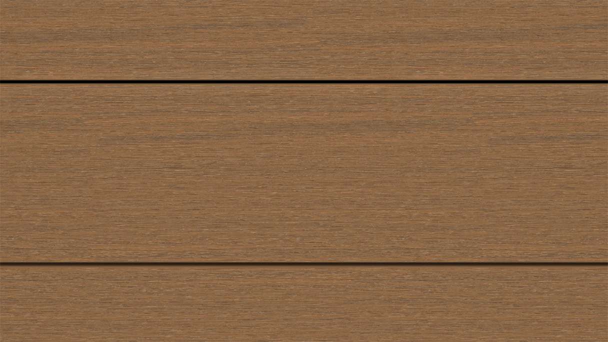 planeo WOODLine Nature - Lame de terrasse alvéolaire revêtue de WPC CoEx - Burma Teak 3m structuré/lisse brossé