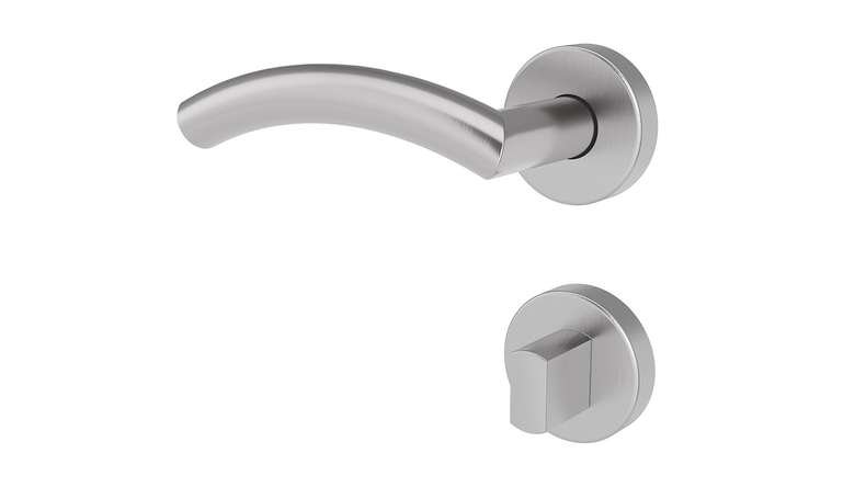 planeo Poignée de porte Edelwerk METRA en acier inoxydable Rosette ronde WC