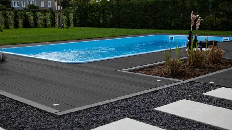 planeo TitanWood - lame massive structure bois gris foncé