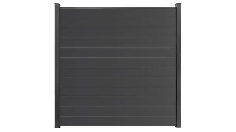 planeo Gardence Simply Small - Clôture à emboîter en PVC gris anthracite 180 x 180 cm