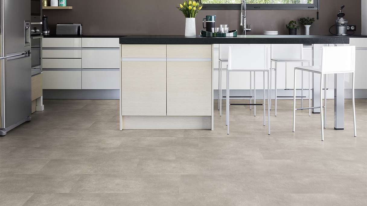 Vinyle à clic Gerflor - Senso Premium Rigid Acoustic Pepper taupe | Isolation phonique intégrée (39480889)