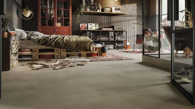 Sol design MEISTER Dryback-Vinyl DB 155 - 20210 Mellow gold structure à pores de pierre (400058-0914457-20210)