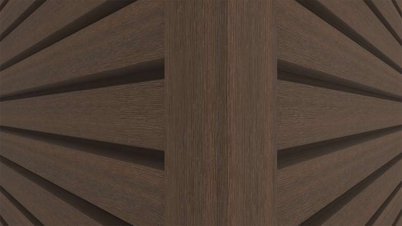 planeo LINEA Wide - Bardage de façade en WPC CoEx, teinte Ipe brun, 2900 x 181 mm