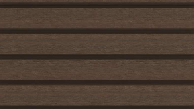 planeo LINEA Wide - Bardage de façade en WPC CoEx, teinte Ipe brun, 2900 x 181 mm