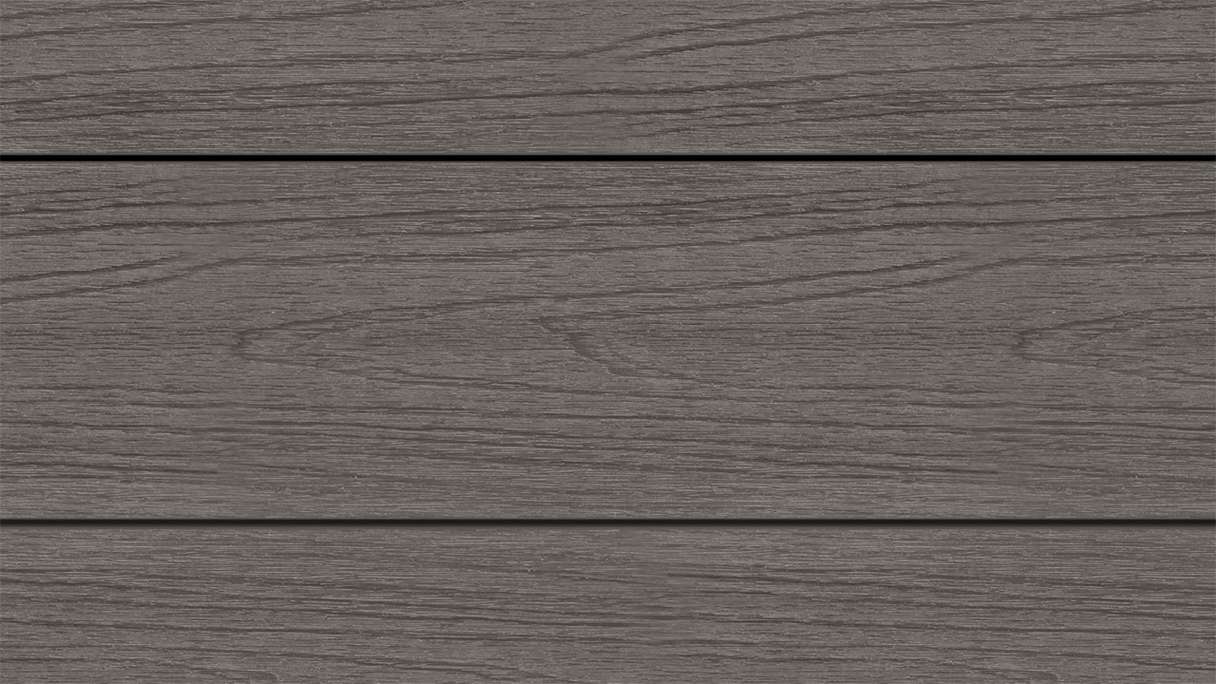 planeo WOODLine Nature - Lame de terrasse WPC CoEx enrobée chambre creuse - gris foncé 3m structuré/lisse brossé