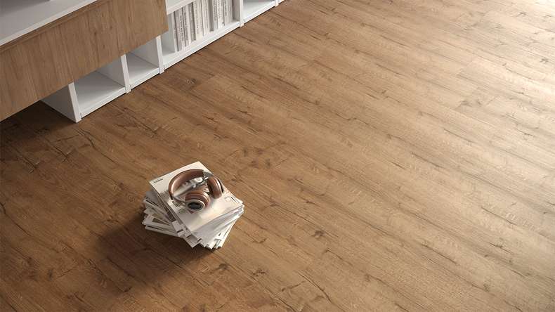 planeo Sol PVC clipsable - Rigid Chêne brun naturel | Gaufrage synchrone (DF-67501)