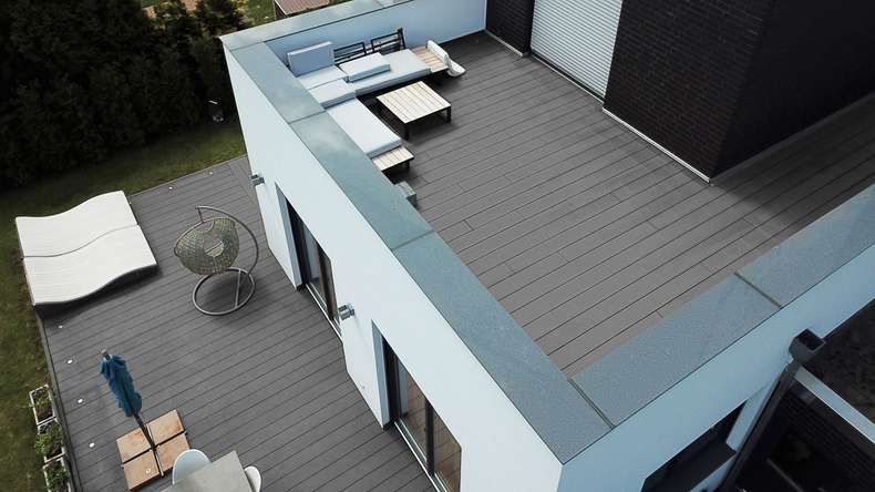 TitanWood Kit complet - 3m lame creuse rainurée structure gris clair 16m² compris UK alu