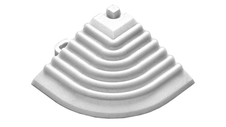 planeo élément d'angle pour carreaux de terrasse à clipser 40 x 40 cm - blanc