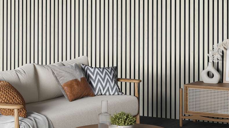 Skaben Panneau acoustique SilentWall Comfort - Chêne blanc - 250 x 30 cm