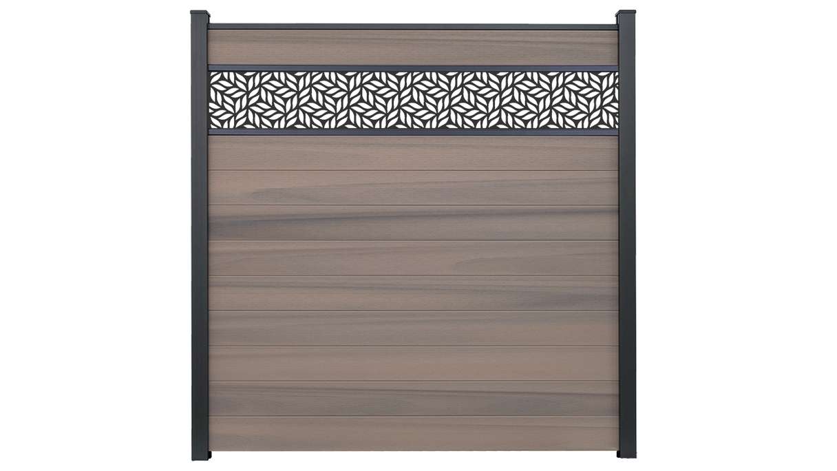 planeo Gardence Strong - Clôture à emboîter BPC Leafs Bi-Color co-ex 180 x 180 cm