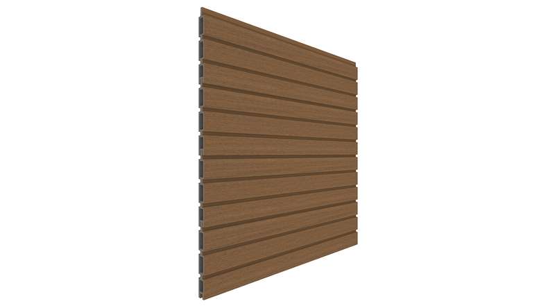 planeo LINEA - WPC CoEx Clôture à emboîter en losange Burma Teck 176 x 183 cm